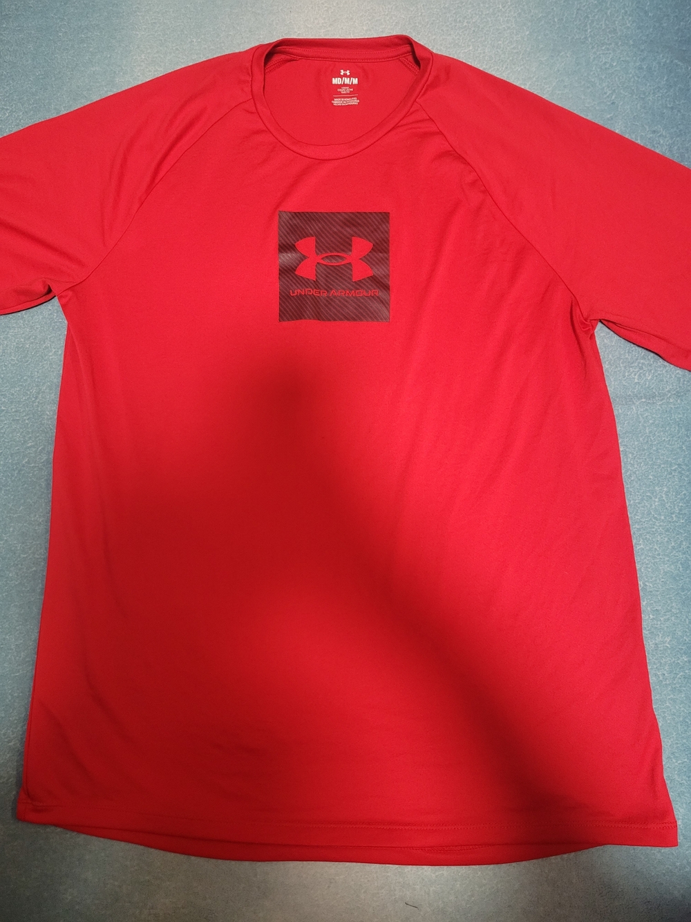 Under Armour Red Short-Sleeve Performance Tee with Logo Square